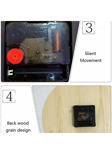 30cm Wooden Silent Quartz Clock Fine Workmanship Classic Appearance Living Room Round Wall Clock - HR-CMW06