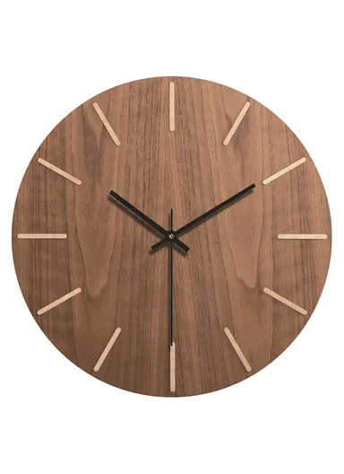 30cm Wooden Silent Quartz Clock Fine Workmanship Classic Appearance Living Room Round Wall Clock - HR-CMW08