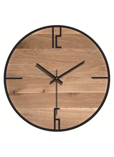 30cm Wooden Silent Quartz Clock Fine Workmanship Classic Appearance Living Room Round Wall Clock - HR-CMW14