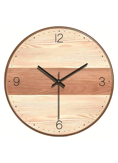 30cm Wooden Silent Quartz Clock Fine Workmanship Classic Appearance Living Room Round Wall Clock - HR-CMW20