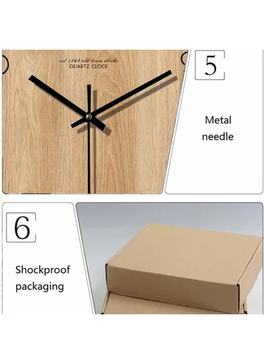 30cm Wooden Silent Quartz Clock Fine Workmanship Classic Appearance Living Room Round Wall Clock - HR-CMW20
