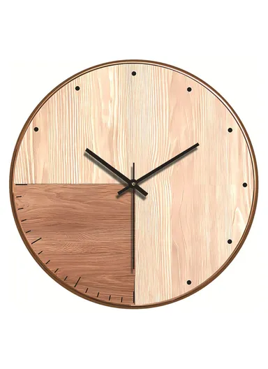 30cm Wooden Silent Quartz Clock Fine Workmanship Classic Appearance Living Room Round Wall Clock - HR-CMW21