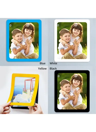 6 Inch Magnetic Picture Frame Self Adhesive DIY Collage Picture Photo Frame For Refrigerator Glass Window Door Home Decor - White/Type 1
