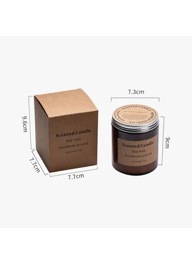 Scented Candle Soy Wax Brown Jar Candles with Lid Up to 40 Hours Burning Time XY-8924 - Copal
