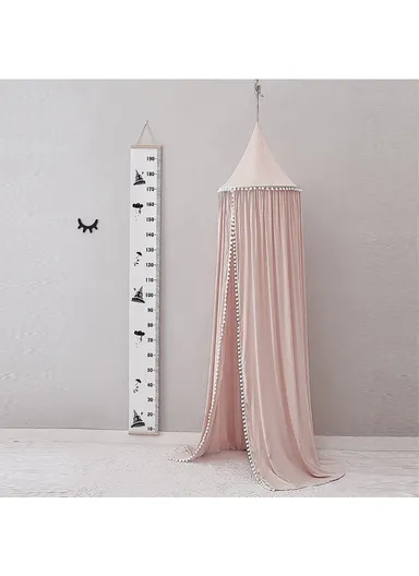 Children's Room Decoration Fur Ball Dome Bed Tent Mosquito Net - Pink