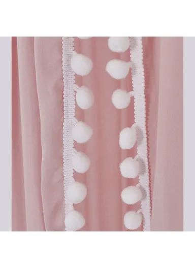 Children's Room Decoration Fur Ball Dome Bed Tent Mosquito Net - Pink
