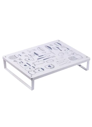 Multifunction Kitchen Desktop Microwave Stand Induction Cooker Iron Bracket - White