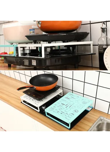 Multifunction Kitchen Desktop Microwave Stand Induction Cooker Iron Bracket - White