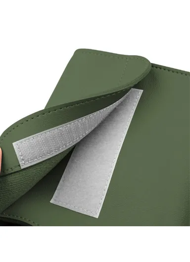 Power Bank Storage Bag Ultra-thin PU Leather Accessories Organizer - Matcha Green