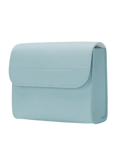 Power Bank Storage Bag Ultra-thin PU Leather Accessories Organizer - Sky Blue