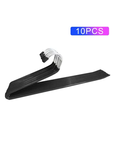 10Pcs 35cm Non-slip Storage Racks Multifunctional Z-shaped Trouser Rack Goose Clothes Pants Hanger - Obverse / Black