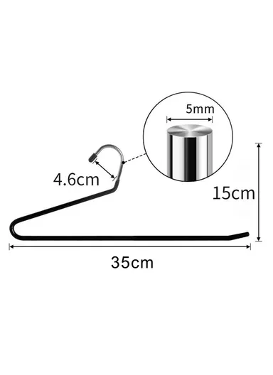 10Pcs 35cm Non-slip Storage Racks Multifunctional Z-shaped Trouser Rack Goose Clothes Pants Hanger - Obverse / Black