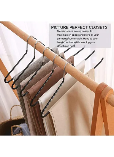 10Pcs 35cm Non-slip Storage Racks Multifunctional Z-shaped Trouser Rack Goose Clothes Pants Hanger - Obverse / Black