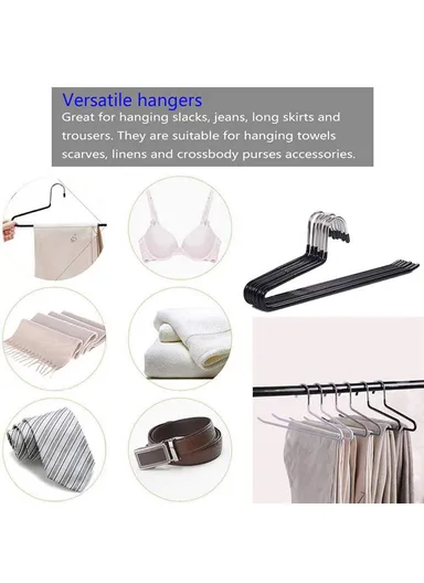 10Pcs 35cm Non-slip Storage Racks Multifunctional Z-shaped Trouser Rack Goose Clothes Pants Hanger - Obverse / Grey