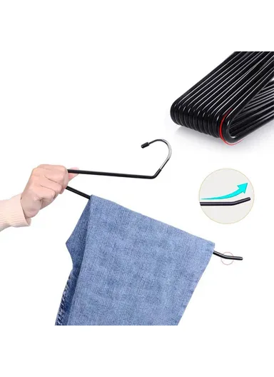 10Pcs 35cm Non-slip Storage Racks Multifunctional Z-shaped Trouser Rack Goose Clothes Pants Hanger - Obverse / Grey