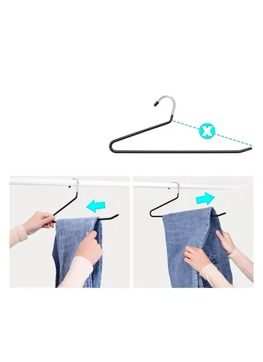 10Pcs 35cm Non-slip Storage Racks Multifunctional Z-shaped Trouser Rack Goose Clothes Pants Hanger - Obverse / Grey