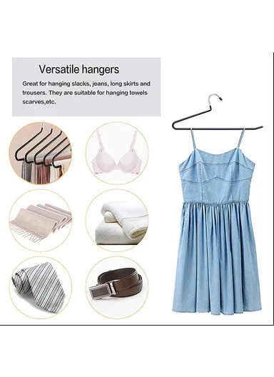 10Pcs 35cm Non-slip Storage Racks Multifunctional Z-shaped Trouser Rack Goose Clothes Pants Hanger - Obverse / Grey