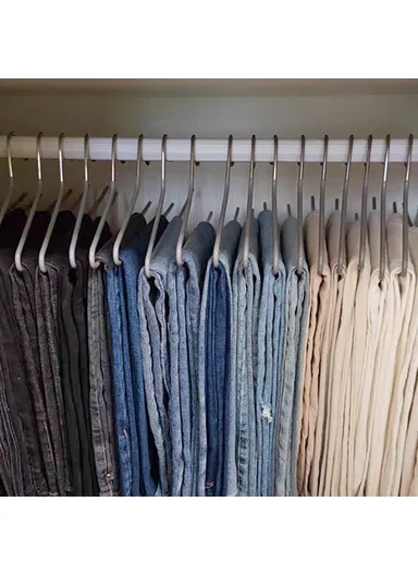 10Pcs 35cm Non-slip Storage Racks Multifunctional Z-shaped Trouser Rack Goose Clothes Pants Hanger - Obverse / White