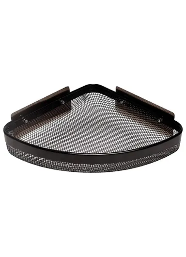 Wall-Mounted Bathroom Shampoo Organizer Triangle Kitchen Corner Storage Rack (L34.5 x W26 x H5.5)cm - Black