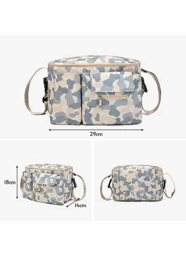 Large Capacity Baby Diaper Bag Dual Straps for Travel Stroller Bag Motorcycle Bicycle Storage Case - Grey