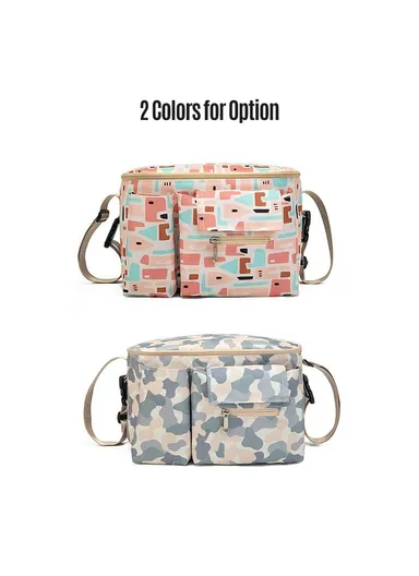 Large Capacity Baby Diaper Bag Dual Straps for Travel Stroller Bag Motorcycle Bicycle Storage Case - Grey