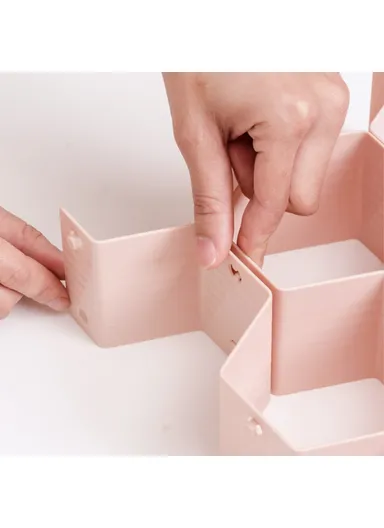 Adjustable Drawer Honeycomb Clapboard Partition Divider Box Separator DIY Organizer Sorting Panties Socks Storage Case - Pink