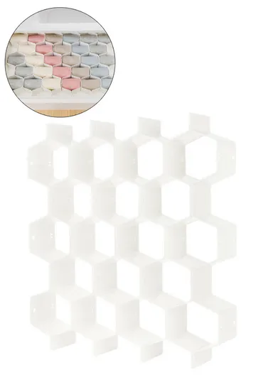 Adjustable Drawer Honeycomb Clapboard Partition Divider Box Separator DIY Organizer Sorting Panties Socks Storage Case - White