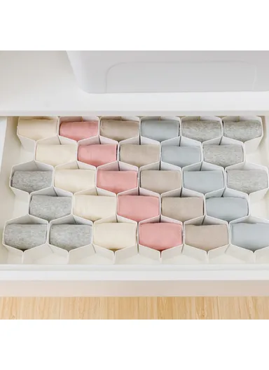 Adjustable Drawer Honeycomb Clapboard Partition Divider Box Separator DIY Organizer Sorting Panties Socks Storage Case - White