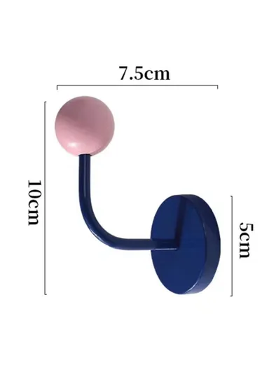 No-punch Powerful Magnetic Hook Iron+Wood Ball Home Hanging Hook R20231117 - Blue