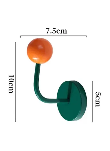 No-punch Powerful Magnetic Hook Iron+Wood Ball Home Hanging Hook R20231117 - Green