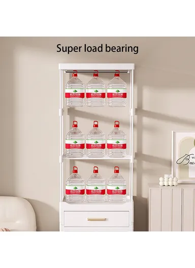 Clothes Organizer Floor Standing Pulley Rack with Drawer &amp; Foldable Cabinet 2255 Size L (W54 x D34 x H189.5)cm