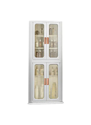 2-Layer Home Living Room Corner Cabinet ABS+PP+PET Storage Drawer 8829 (W47 x D30 x H109)cm - Tan