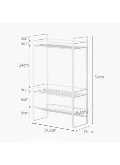 3 Tier Multi-Use Storage Rack Metal Storage Shelving Units Multipurpose (W30.6 x D13 x H50)cm