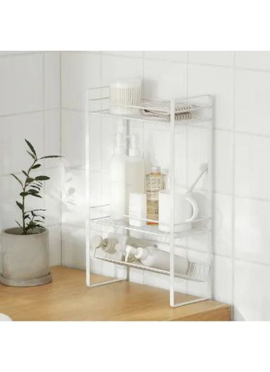 3 Tier Multi-Use Storage Rack Metal Storage Shelving Units Multipurpose (W30.6 x D13 x H50)cm