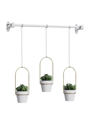 3-in-1 Hanging Planters Indoor Plant Flower Pot Holder 001- ZJ-SS01 - White