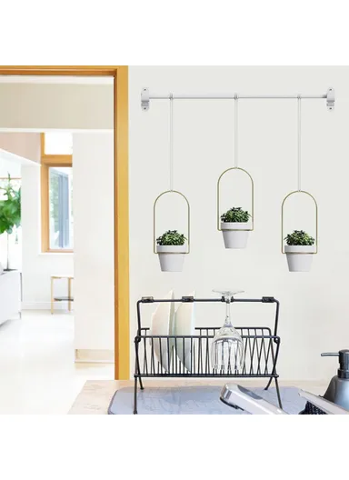 3-in-1 Hanging Planters Indoor Plant Flower Pot Holder 001- ZJ-SS01 - White