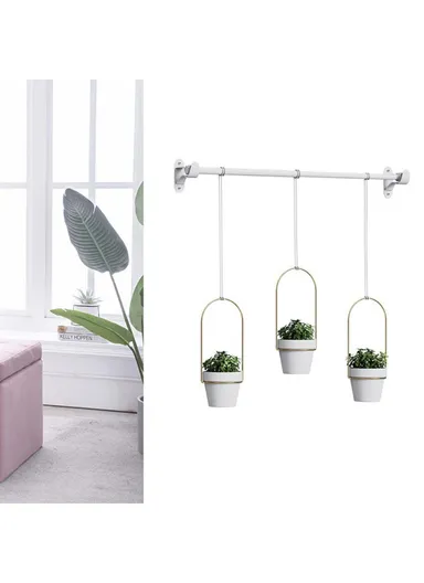3-in-1 Hanging Planters Indoor Plant Flower Pot Holder 001- ZJ-SS01 - White