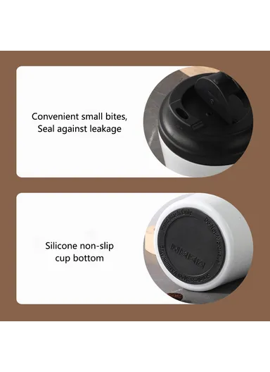 350ml 304 Stainless Steel Vacuum Insulated Cup Coffee Mug with Scale (BPA Free, No FDA) - Gold