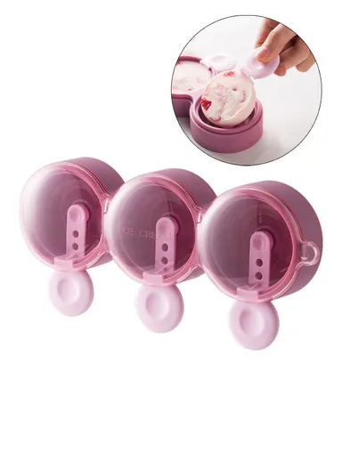 DIY Silicone Doughnut Ice Cream Mold Dessert Freezer Fruit Juice Milk Pop Ice Cube Mold with Sticks - Purple