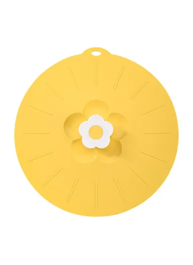 Cute Flower Silicone Preservation Cover Kitchen Bowl Lid - Yellow