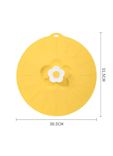 Cute Flower Silicone Preservation Cover Kitchen Bowl Lid - Yellow