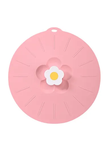 Cute Flower Silicone Preservation Cover Kitchen Bowl Lid - Pink