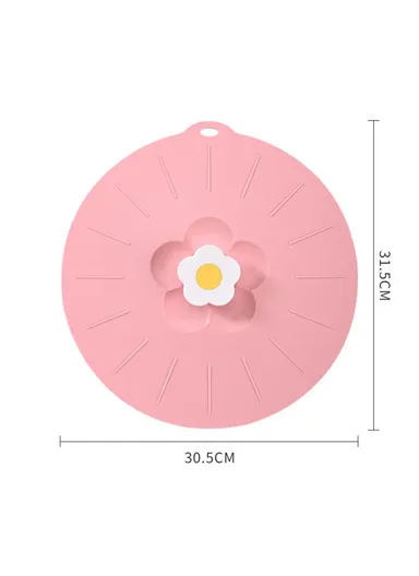 Cute Flower Silicone Preservation Cover Kitchen Bowl Lid - Pink