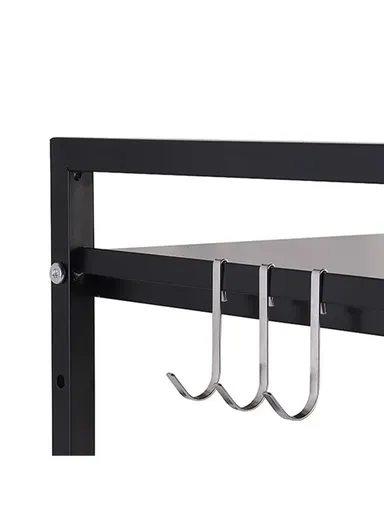 2-Tiers Carbon Steel Microwave Stand, Expandable Rack Storage Countertop (L66 x W32 x H82.5)cm - White