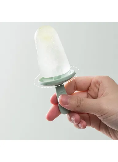 4-Grid Silicone Ice Pop Maker, Easy-Release, Reusable DIY Ice Cream Mold, Snowman Design (L23.5 x W7.7 x H12)cm - Grey &amp; White