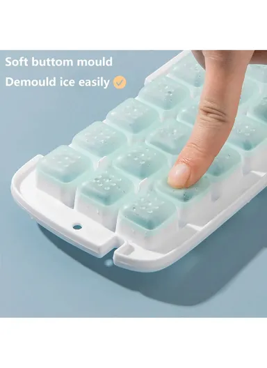 Multi Grid Drink Ice Cube Maker Refrigerator Ice Cube Mold Tray - Double Layer Ice Mold Set/Pink