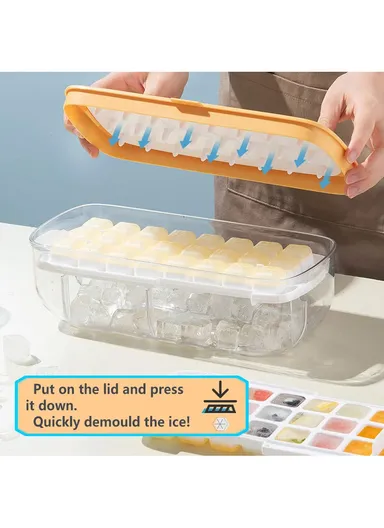 Multi Grid Drink Ice Cube Maker Refrigerator Ice Cube Mold Tray - Double Layer Ice Mold Set/Pink