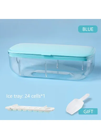 Multi Grid Drink Ice Cube Maker Refrigerator Ice Cube Mold Tray - Single Layer Ice Mold Set/Blue