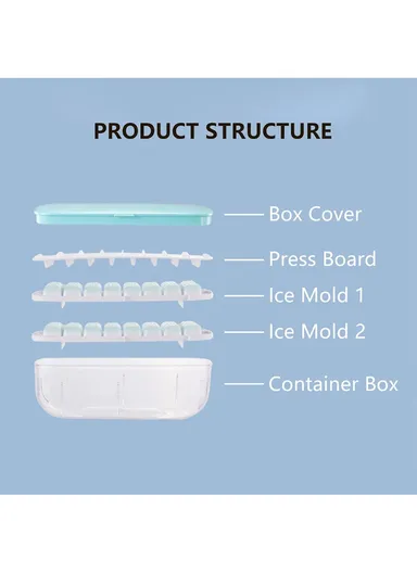 Multi Grid Drink Ice Cube Maker Refrigerator Ice Cube Mold Tray - Single Layer Ice Mold Set/Blue
