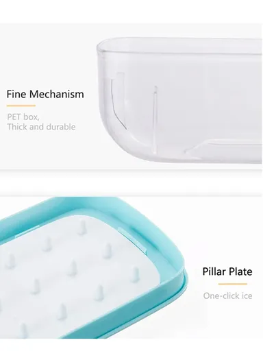 Multi Grid Drink Ice Cube Maker Refrigerator Ice Cube Mold Tray - Single Layer Ice Mold Set/Blue